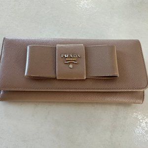 Prada Beige Saffiano Wallet
